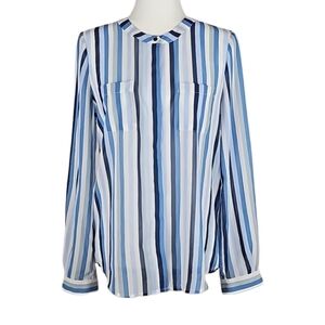 Premise Studio Striped Blue Dress Shirt Elegant Style, Women's Size S